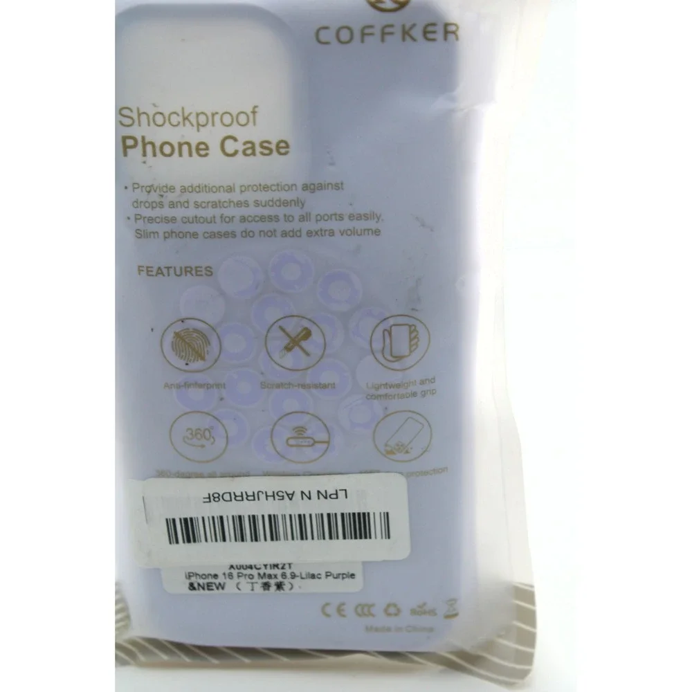 COFFKER iPhone 16 Pro Max Case Lilac Purple Silicone Shockproof Suction Cup Case